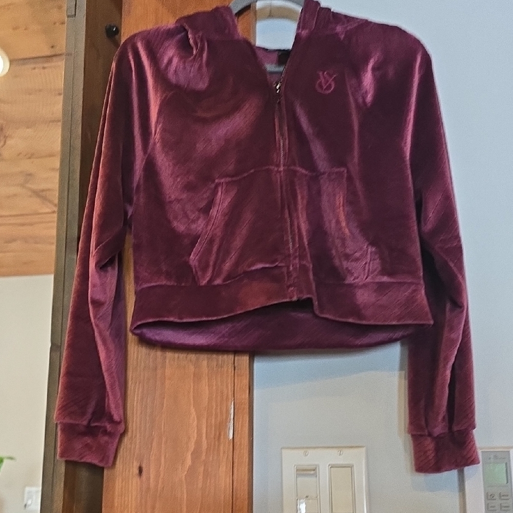 Victoria's Secret Hooded Crop Zip Sweater